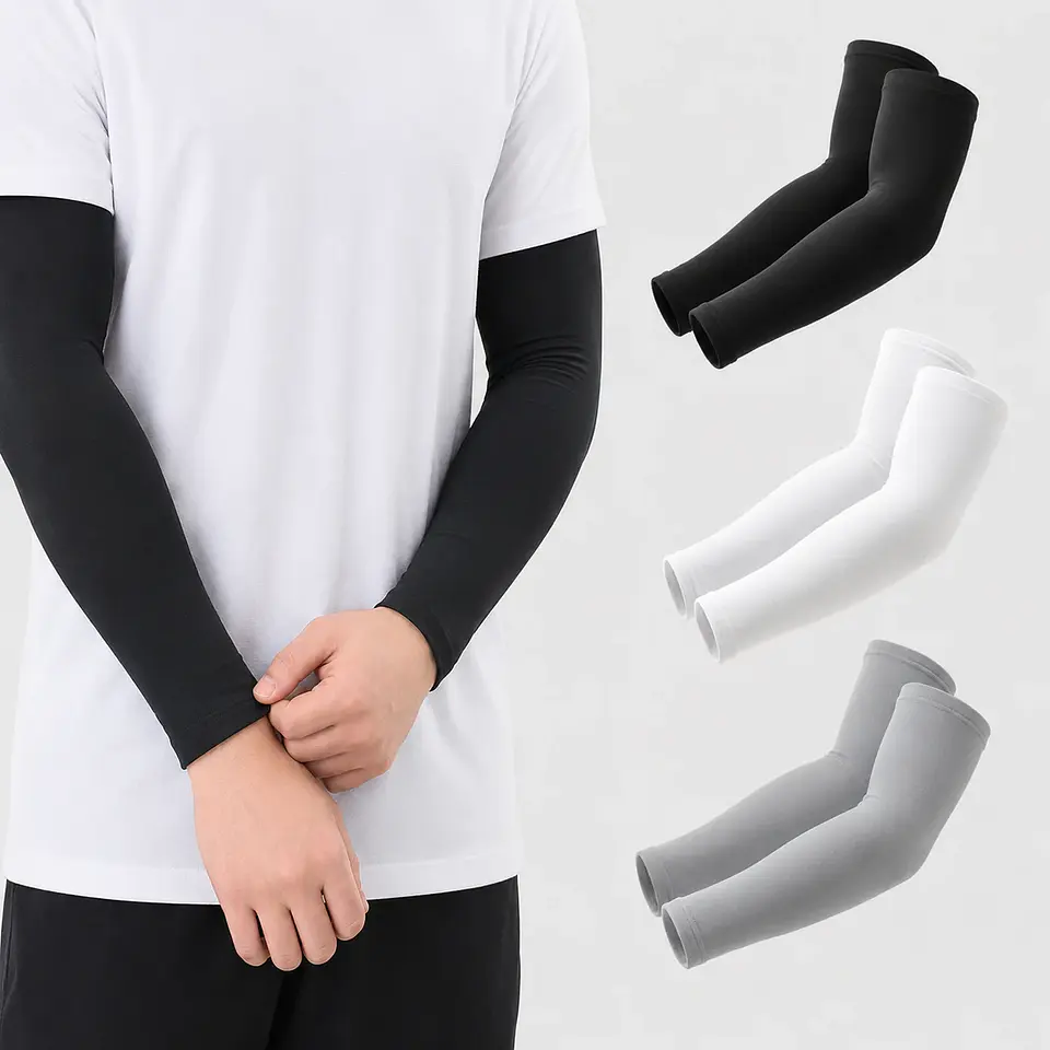 Pack 3 Mangas Protectoras UV para Brazos Negro Blanco Gris Talla Única 2