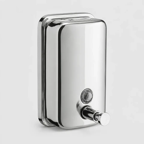 Dispensador de Jabón 500 ml Acero Inoxidable Plateado – Instalación Mural