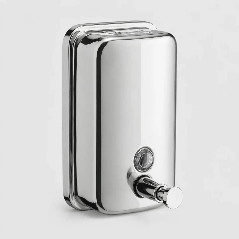 Dispensador de Jabón 500 ml Acero Inoxidable Plateado – Instalación Mural 1