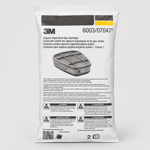 Filtro 3M 6003 para Vapores Orgánicos y Gases Ácidos – Cartucho Respiratorio con Conexión Bayoneta