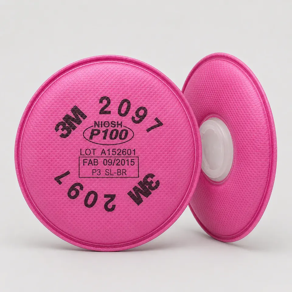 Filtro 3M 2091 P100 para Partículas – Protección Respiratoria Fucsia con Conexión Bayoneta 1