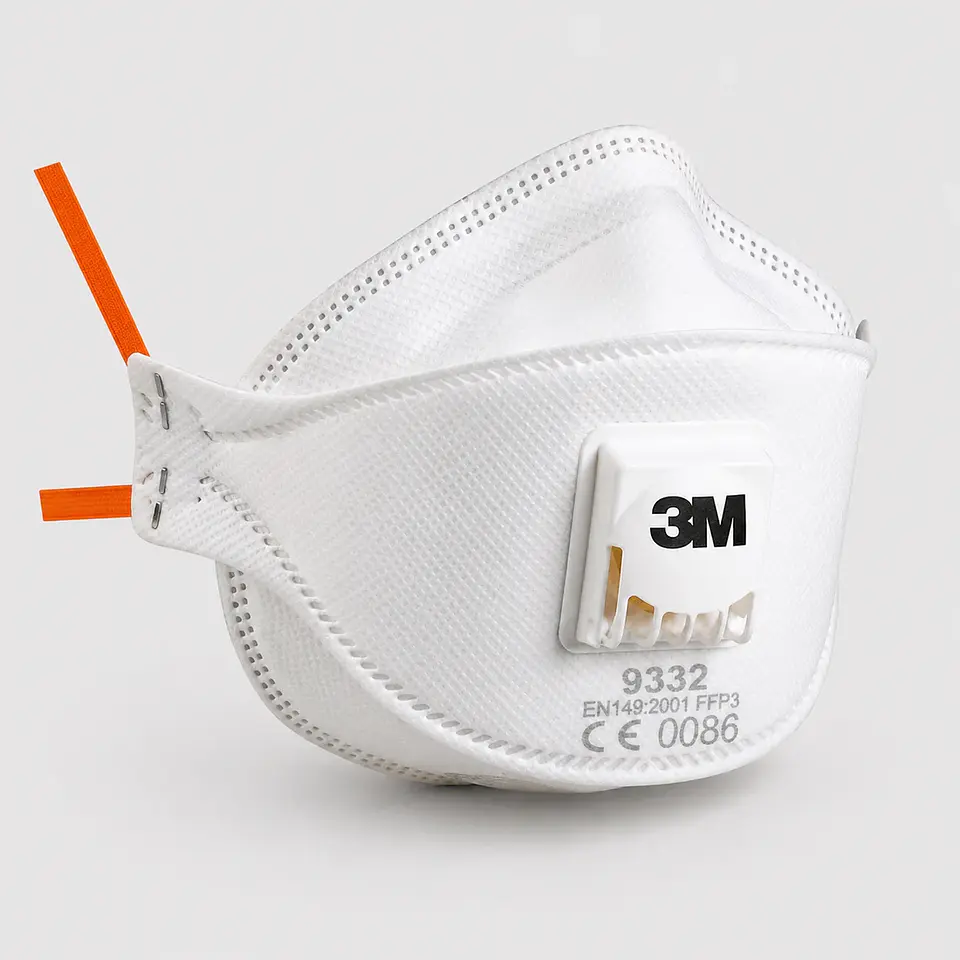 Mascarilla 3M Aura 9332+ FFP3 con Válvula Cool Flow – Respirador Plegable para Partículas 1