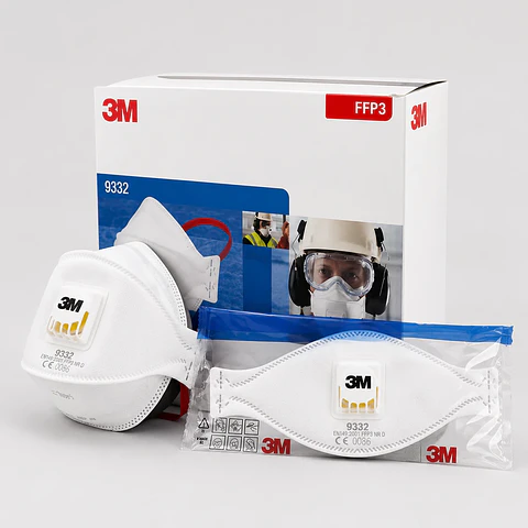Mascarilla 3M Aura 9332+ FFP3 con Válvula Cool Flow – Respirador Plegable para Partículas