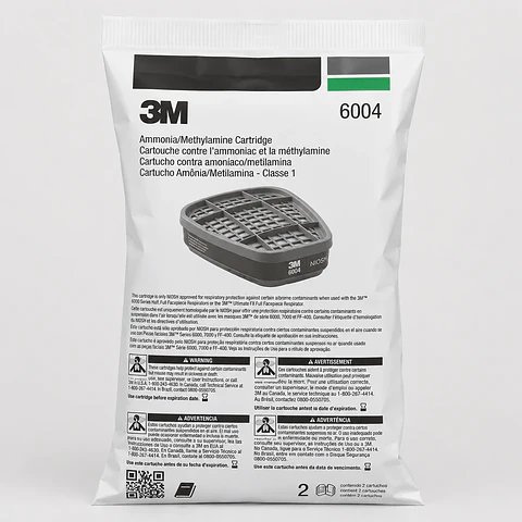 Filtro 3M 6004 para Amoniaco y Metilamina – Cartucho Respiratorio con Conexión Bayoneta
