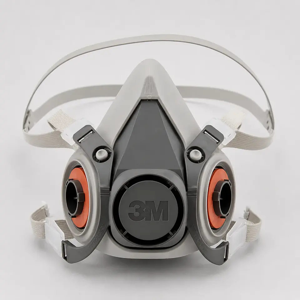 Respirador 3M Serie 6000 Medio Rostro Reutilizable – Protección Respiratoria con Conexión Bayoneta 1