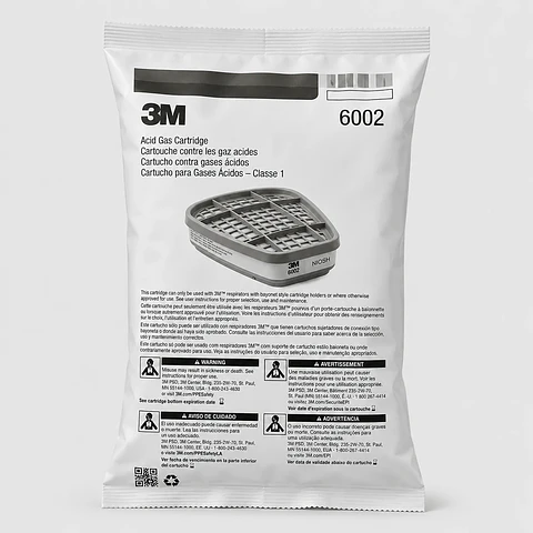 Filtro 3M 6002 para Gases Ácidos – Cartucho Respiratorio con Conexión Bayoneta