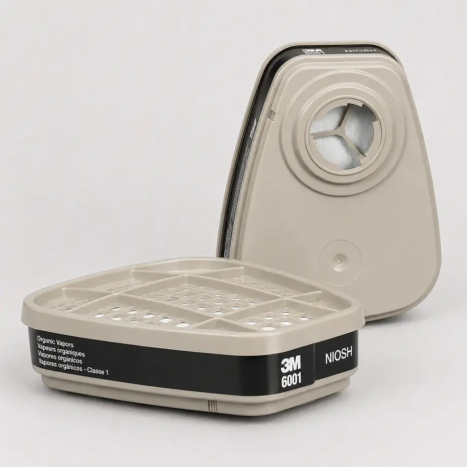 Filtro 3M 6001 para Vapores Orgánicos con Carbón Activado – Cartucho Respiratorio con Conexión Bayoneta 1