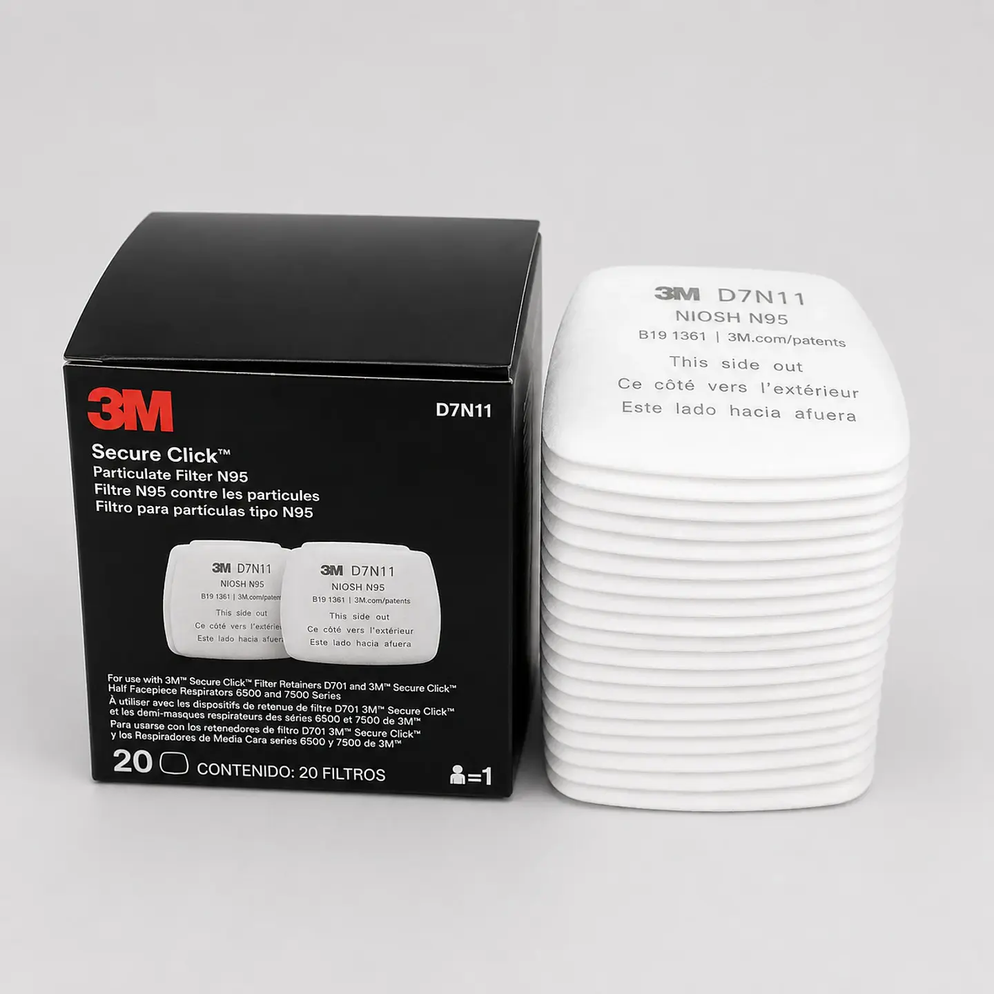 Prefiltro de Partículas 3M Secure Click D7N11 N95 / D7P71 P95 – Para Cartuchos Serie D8000 2