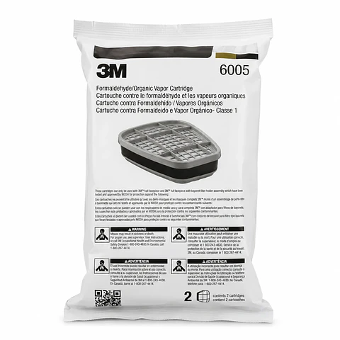 Filtro 3M 6005 para Formaldehído y Vapores Orgánicos – Cartucho Respiratorio Industrial