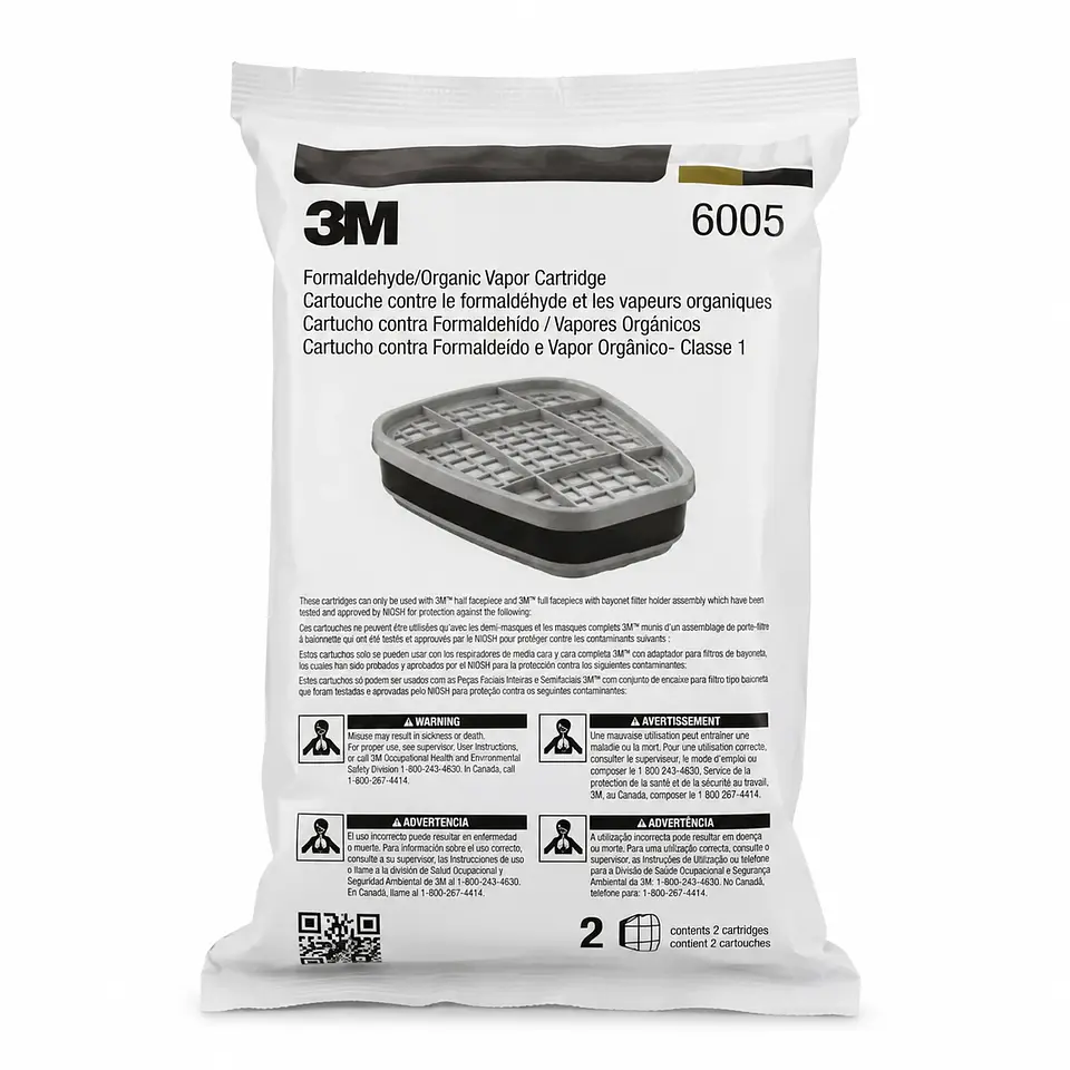 Filtro 3M 6005 para Formaldehído y Vapores Orgánicos – Cartucho Respiratorio Industrial 2