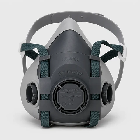 Respirador Medio Rostro Ergonic 100 – Dos Vías con Conexión Bayoneta