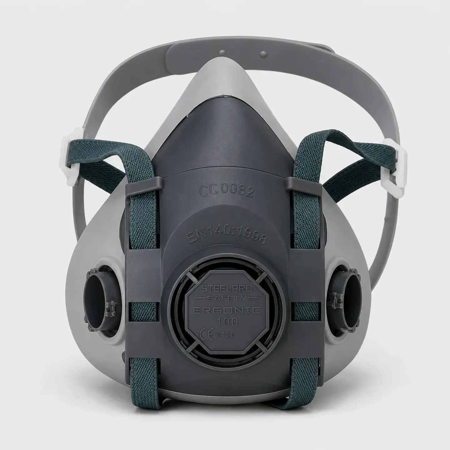 Respirador Medio Rostro Ergonic 100 – Dos Vías con Conexión Bayoneta 1