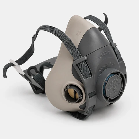 Respirador Medio Rostro Ergonic 100 – Dos Vías con Conexión Bayoneta