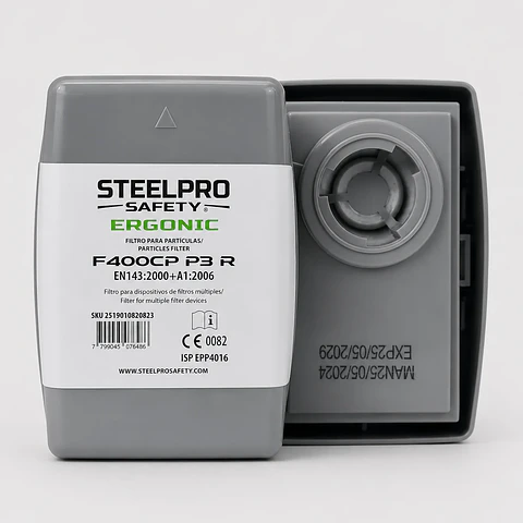 Filtro Ergonic F400R P3 R para Partículas – Protección Respiratoria