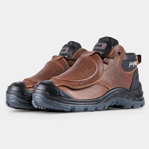 Botín de Seguridad Proflex 104 C Unisex – Cuero Natural con Puntera de Acero y Plantilla Anticlavo Soldador