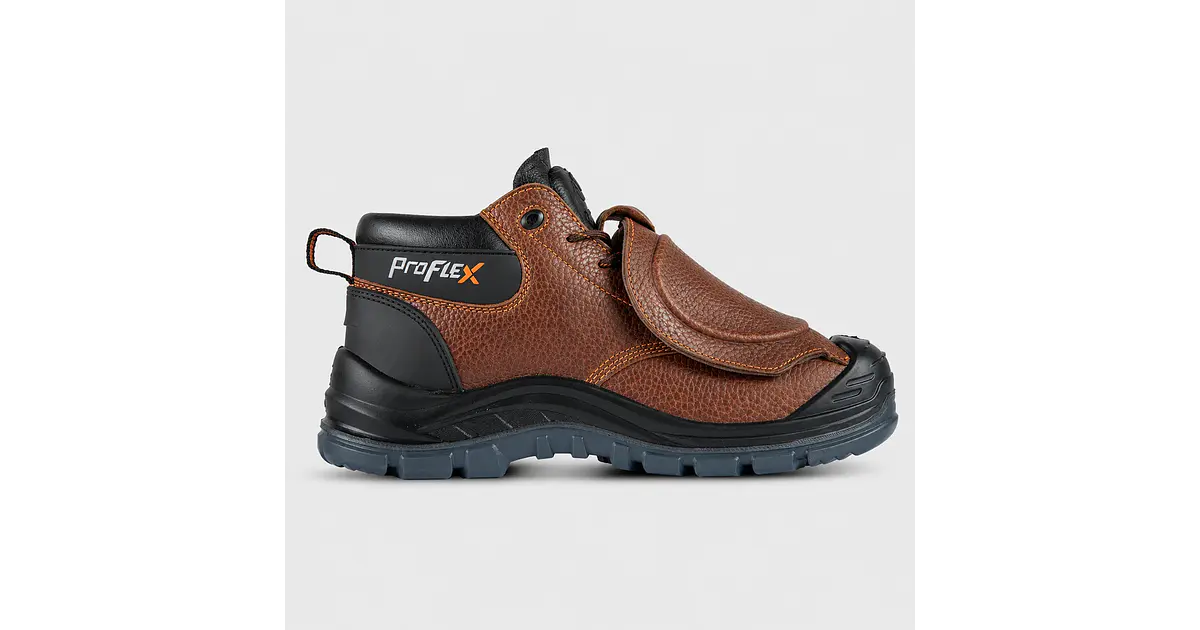 Botín de Seguridad Proflex 104 C Unisex – Cuero Natural con Puntera de Acero y Plantilla Anticlavo Soldador