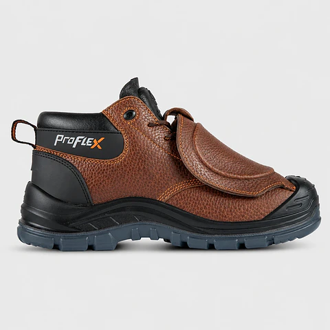 Botín de Seguridad Proflex 104 C Unisex – Cuero Natural con Puntera de Acero y Plantilla Anticlavo Soldador
