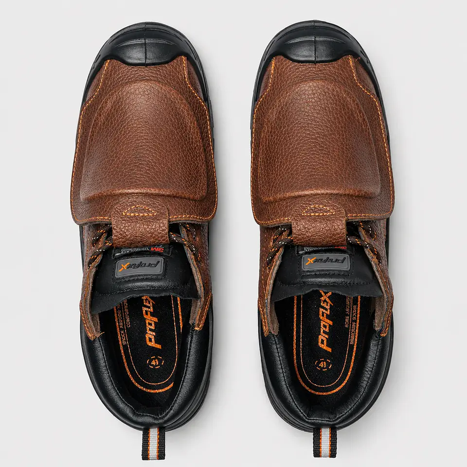 Botín de Seguridad PROFLEX 104 C Unisex – Cuero Natural con Puntera de Acero y Plantilla Anticlavo 3