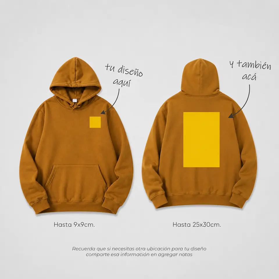 Polerón Estampado Bolsillo y Espalda Canguro Unisex 6