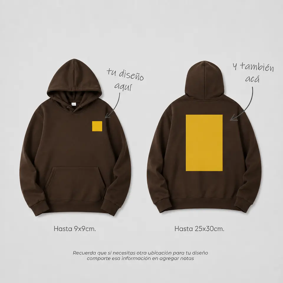 Polerón Estampado Bolsillo y Espalda Canguro Unisex 4