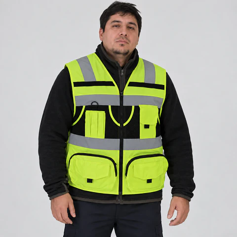 Chaleco Geólogo Kbeen Orbit Amarillo Reflectante 360° – Oxford 300D