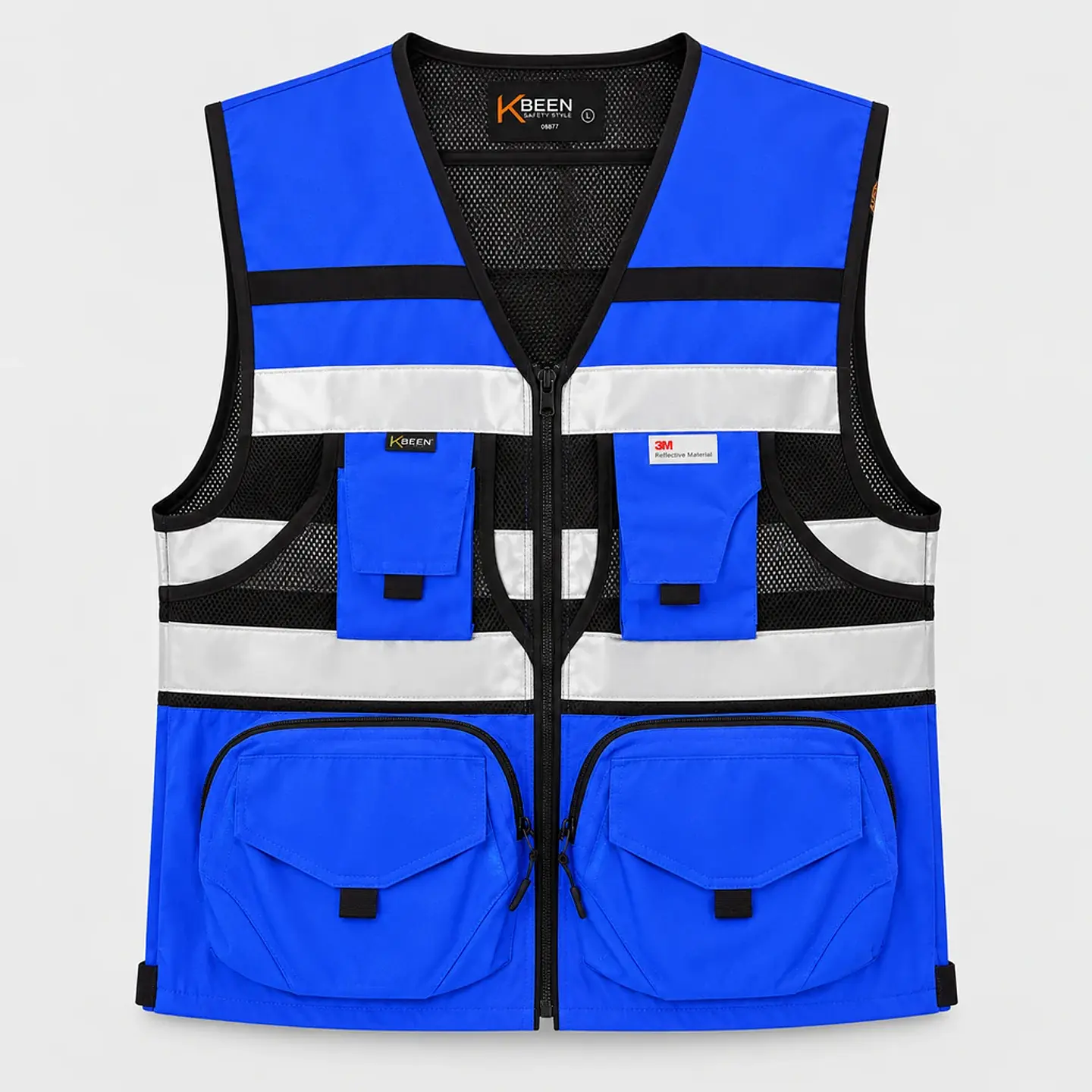 Chaleco Geólogo Orbit Plus Kbeen Azul con Reflectantes 3M 2