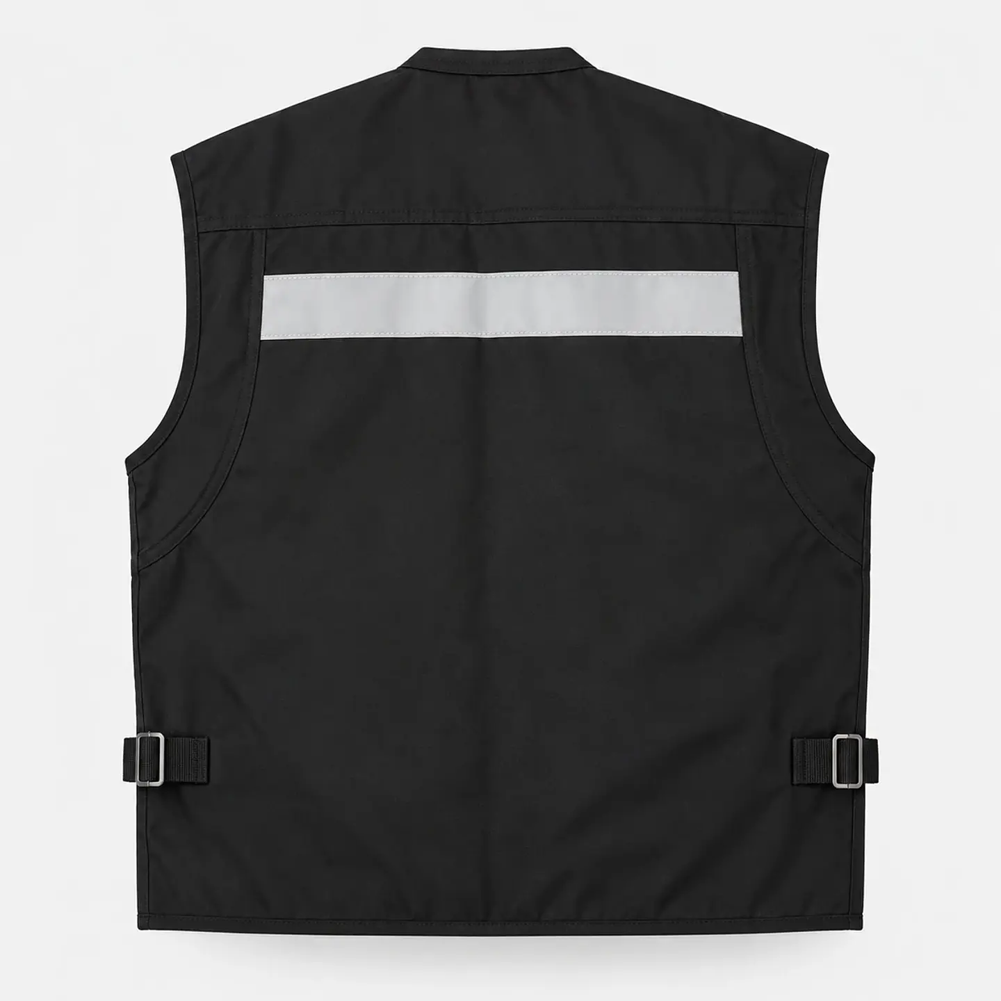 Chaleco Geólogo de Poplin Negro con Cinta Reflectante 3