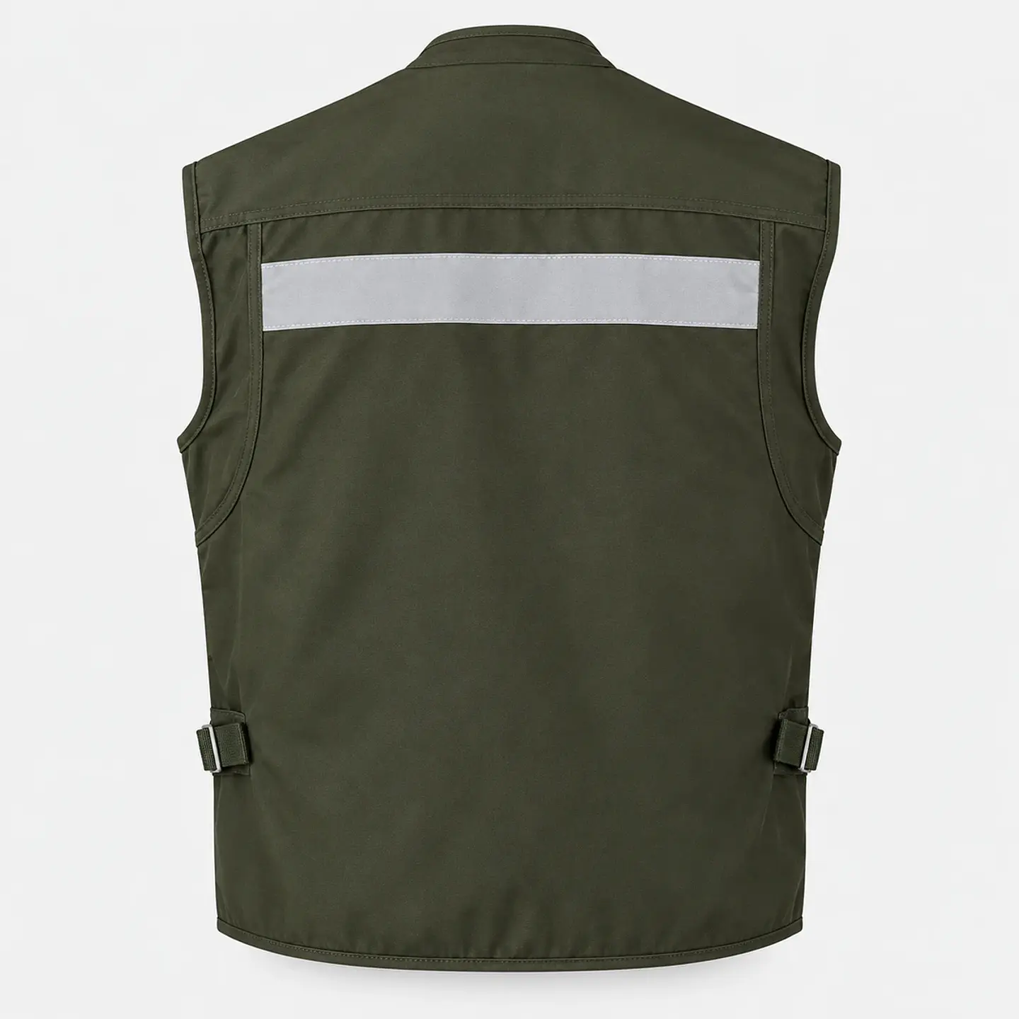 Chaleco Geólogo de Poplin Verde con Cinta Reflectante 3