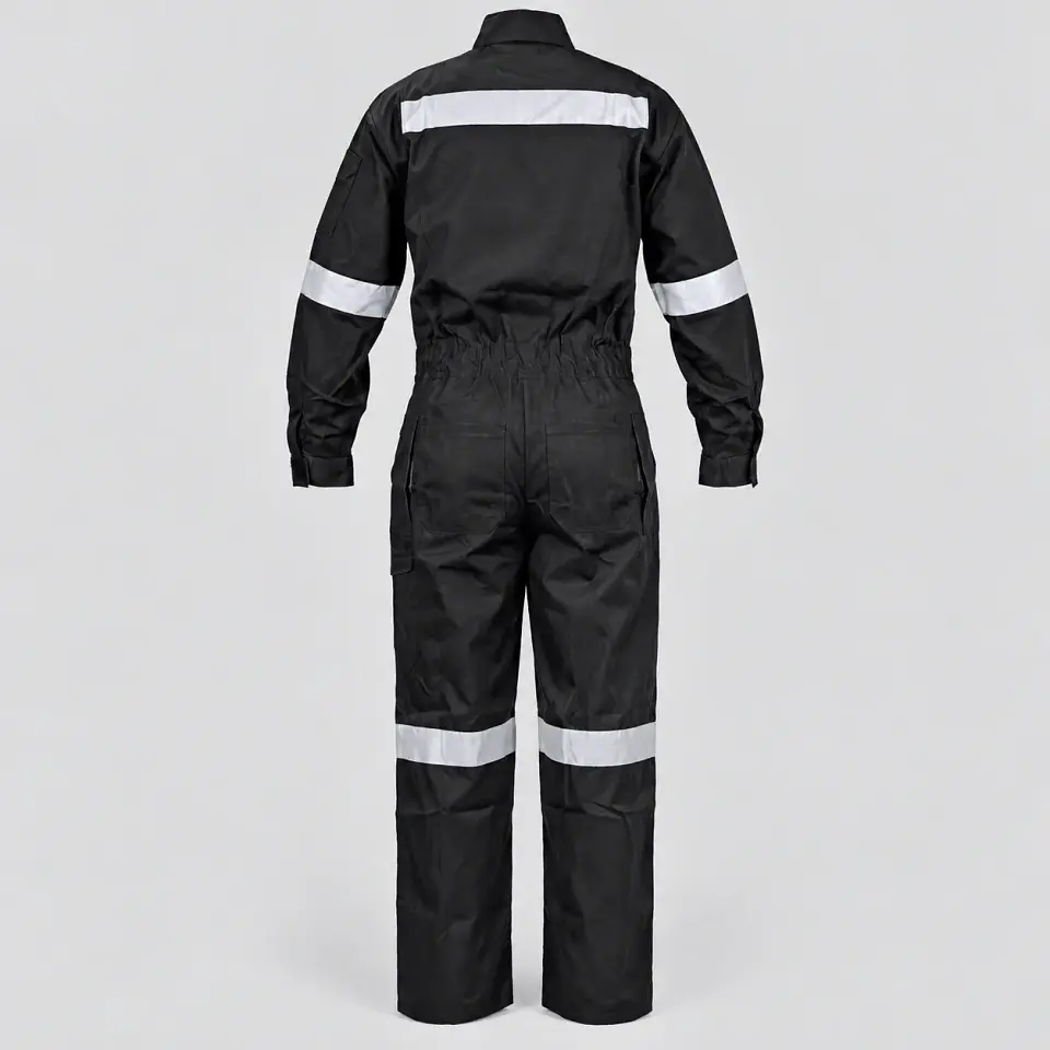 Overol Canvas Negro con Reflectantes 3