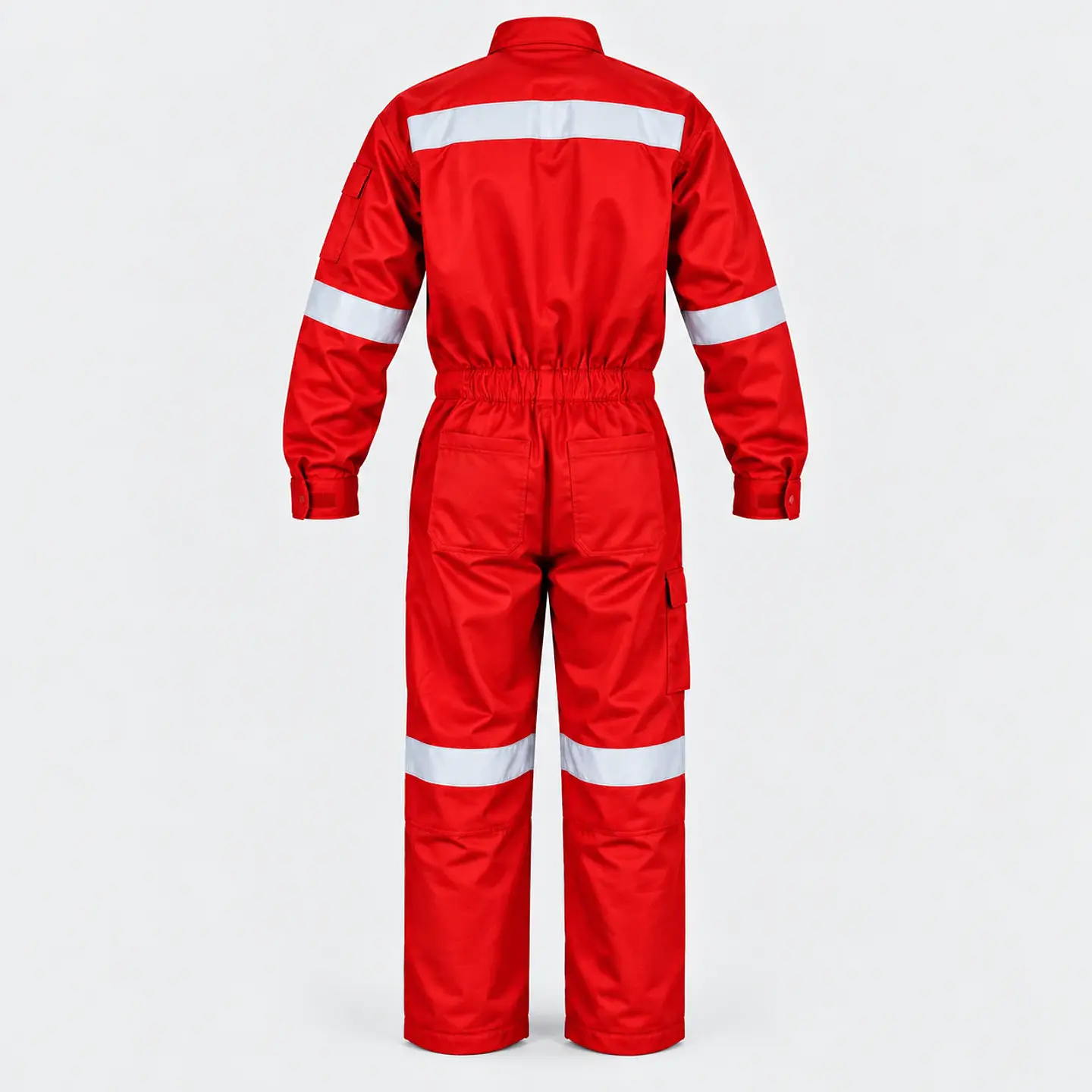 Overol Piloto de Trabajo Poplín Rojo con Reflectantes 3