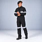 Overol Piloto de Trabajo Poplín Negro con Reflectantes - Miniatura 1