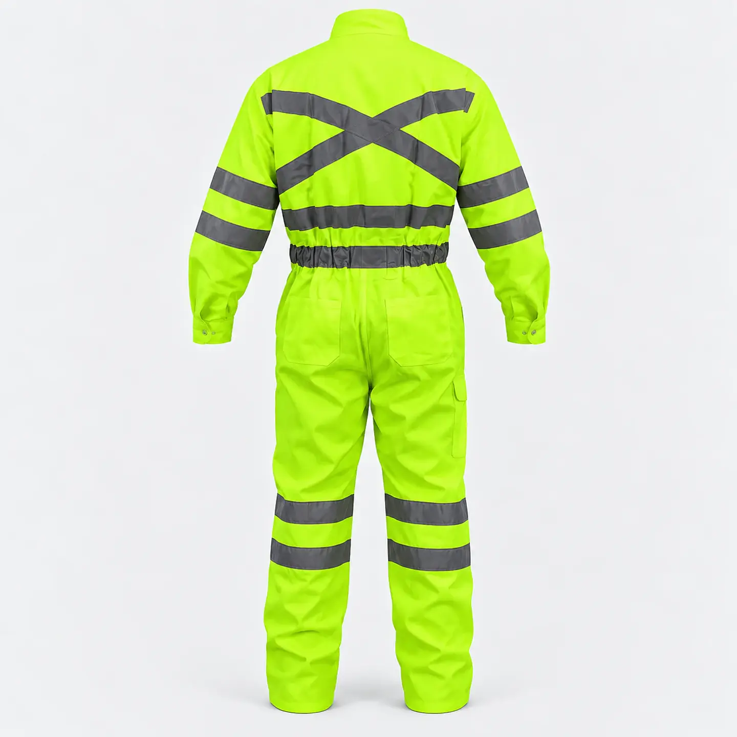 Overol Flúor Amarillo con Cintas Reflectantes 360° y Cintura Elasticada 3