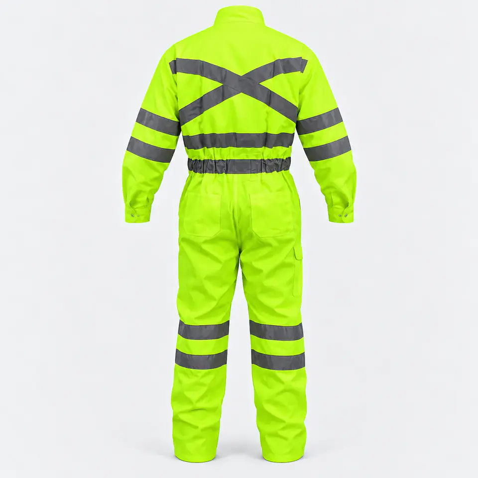 Overol Flúor Amarillo con Cintas Reflectantes 360° y Cintura Elasticada 3