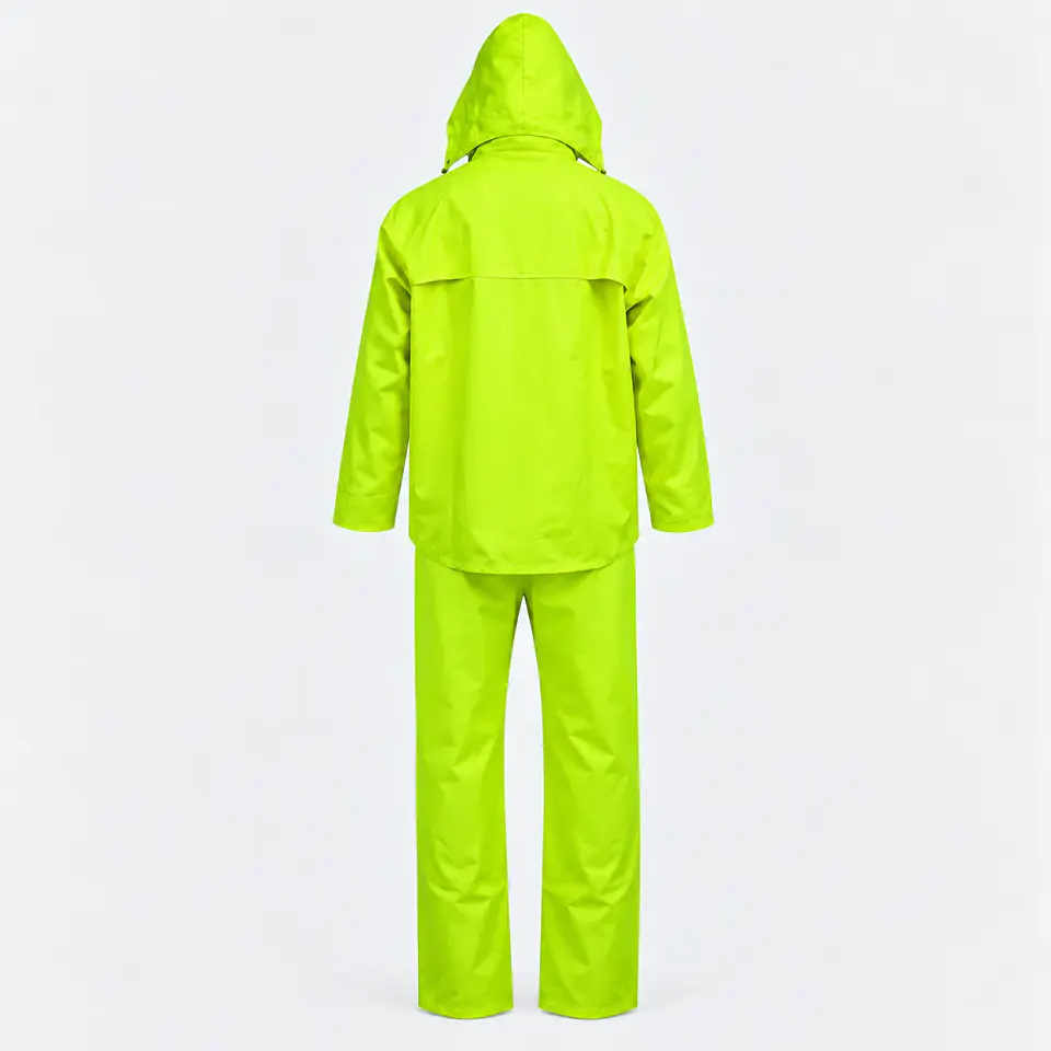 Traje Impermeable Amarillo Flúor Antiácido PU/PVC Hi-Vis 3