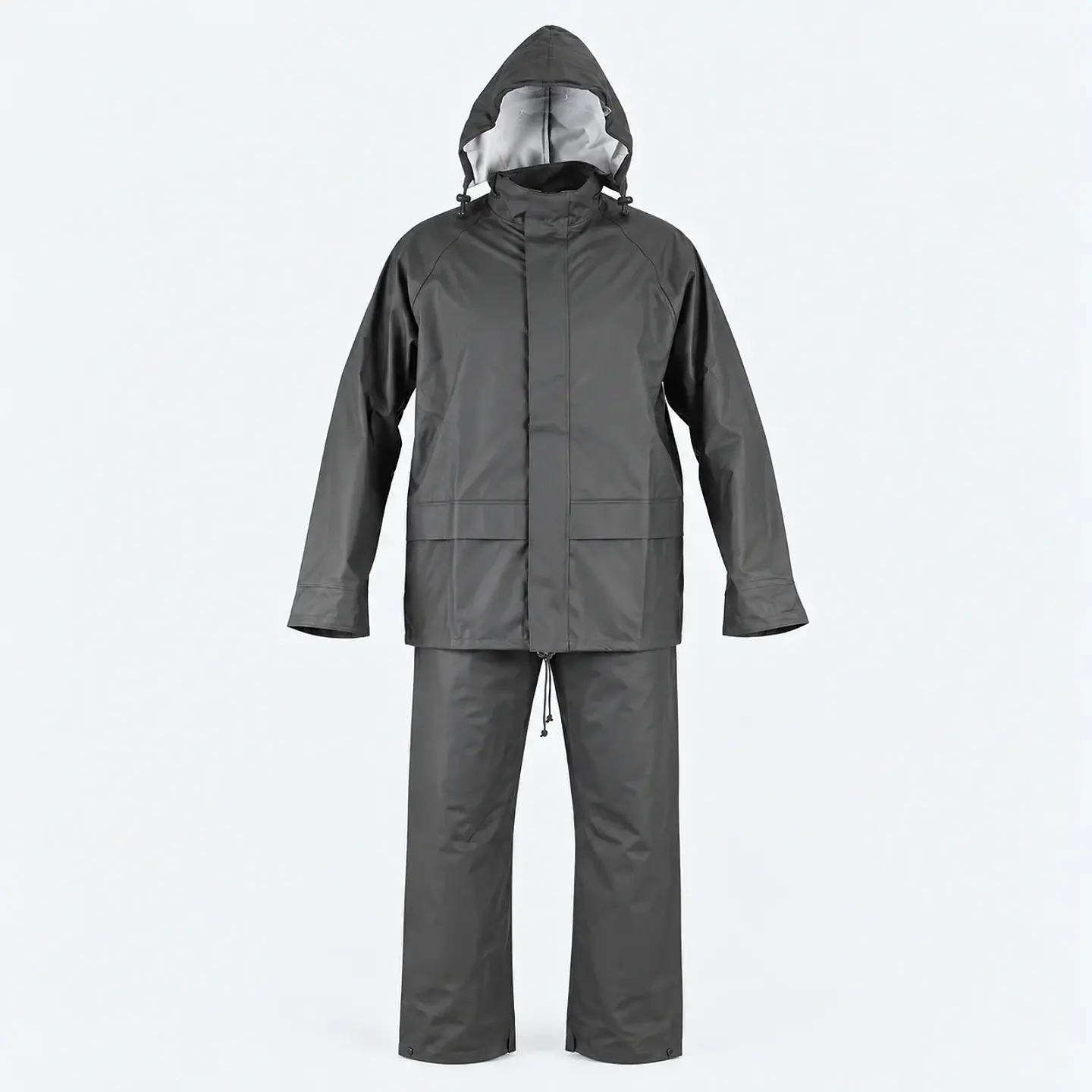 Traje Impermeable Verde Antiácido PU con Capucha Desmontable 2