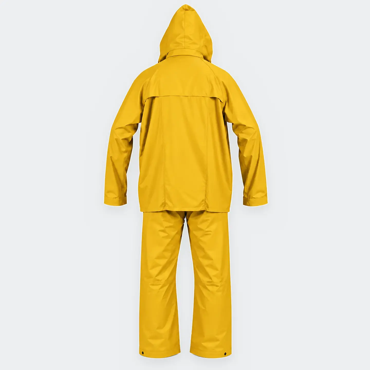 Traje Impermeable Amarillo Antiácido PU con Capucha Desmontable 3