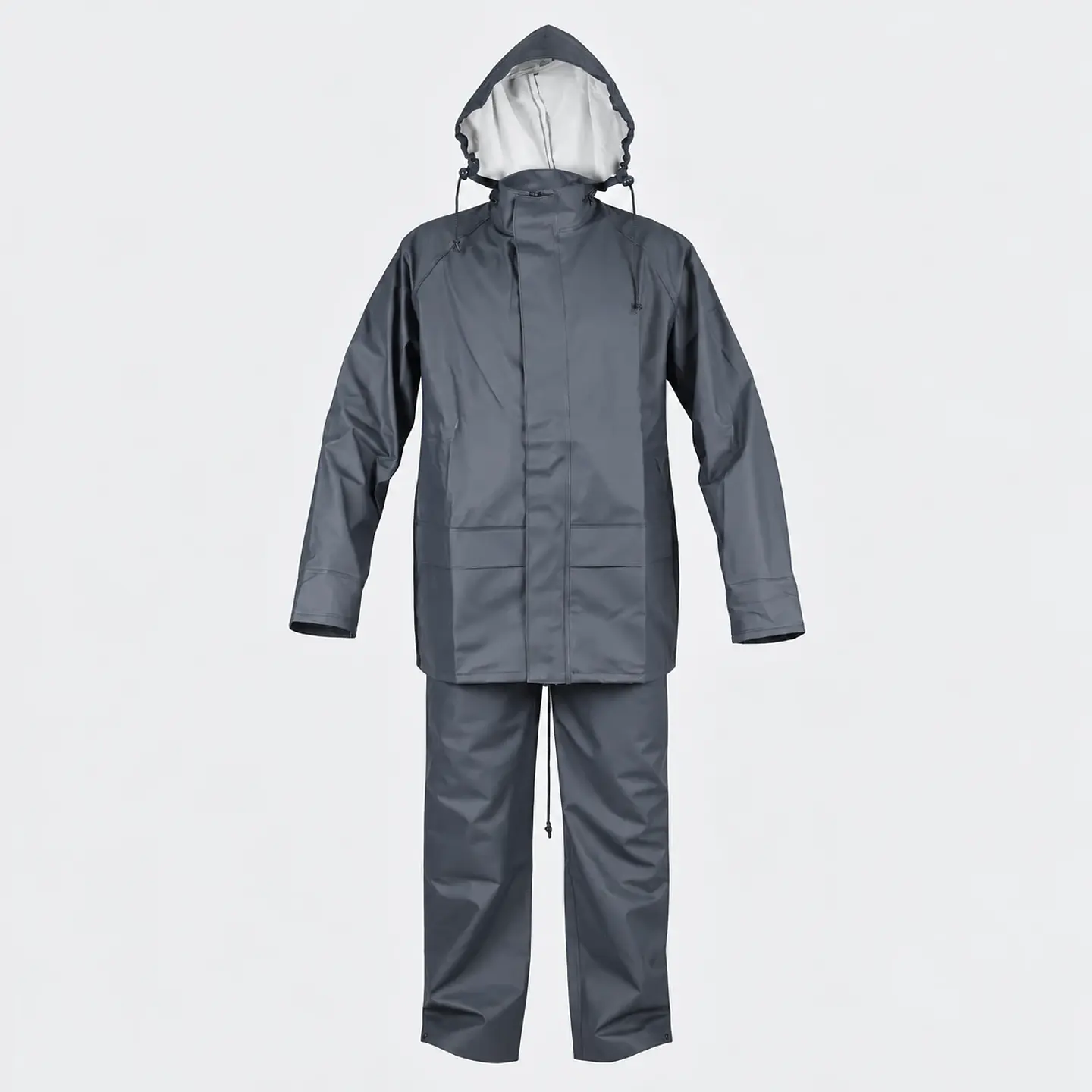 Traje Impermeable Azul Antiácido PU con Capucha Desmontable 2