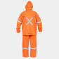 Traje Impermeable Naranjo Antiácido PU/PVC con Cintas Reflectantes - Miniatura 4