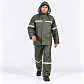 Traje Impermeable Verde Antiácido PU/PVC con Cintas Reflectantes - Miniatura 1