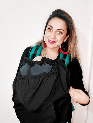 Cobertor térmico e impermeable de porteo negro 