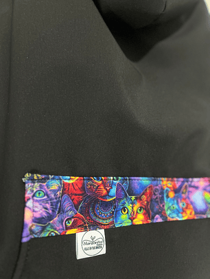 Cobertor térmico e impermeable de porteo negro gatos