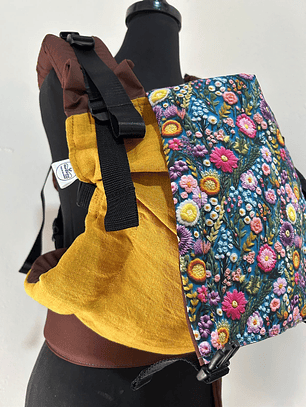 Mochila FUJI Flores oro