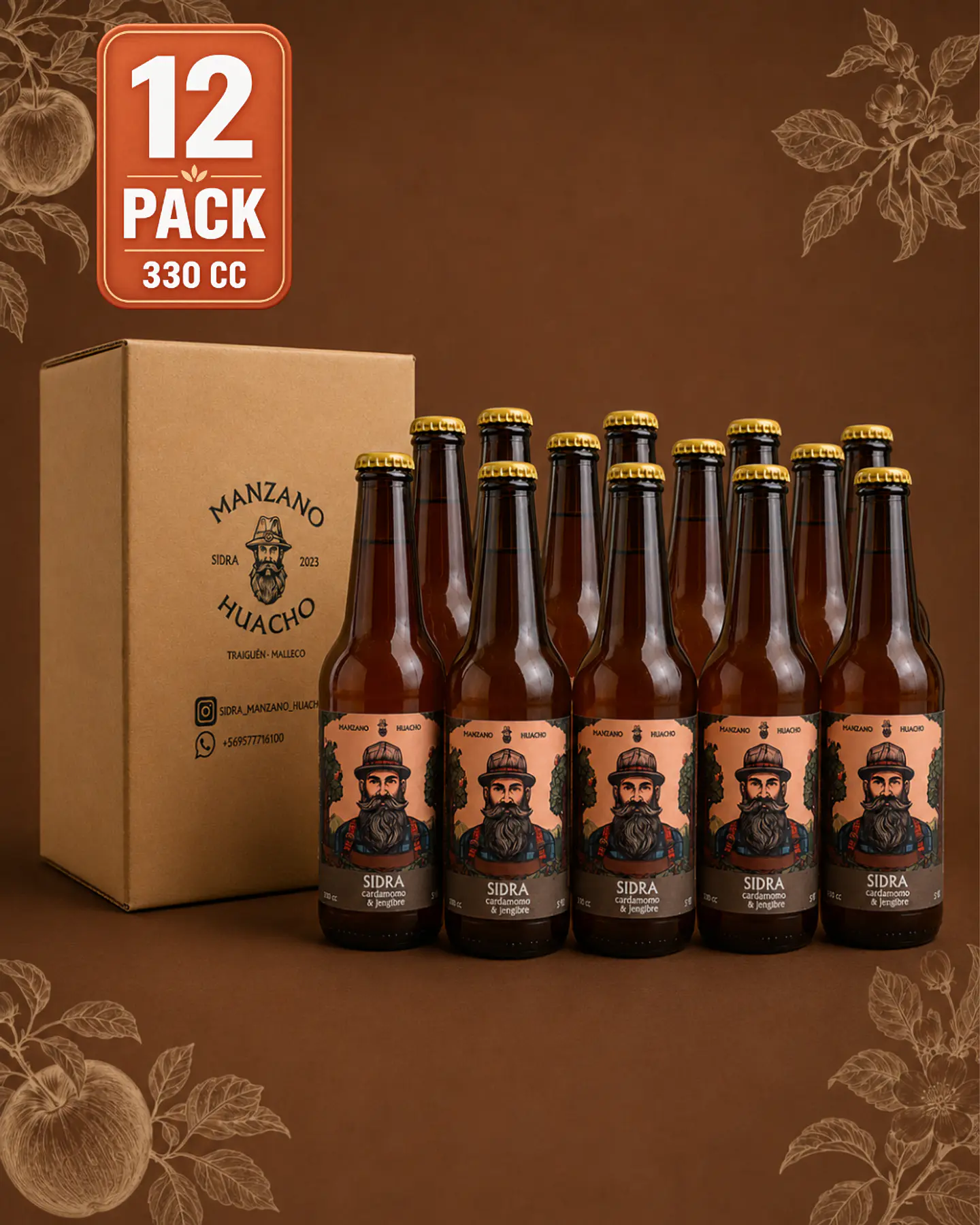 Sidra Cardamomo y jengibre 330cc 12 Unidades 1