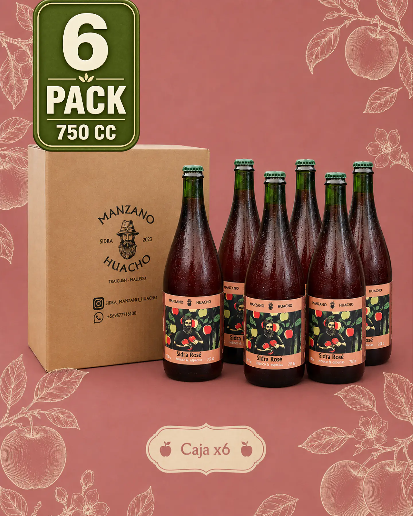 Sidra Rose Hibisco y Especias 750cc 6 Unidades 1