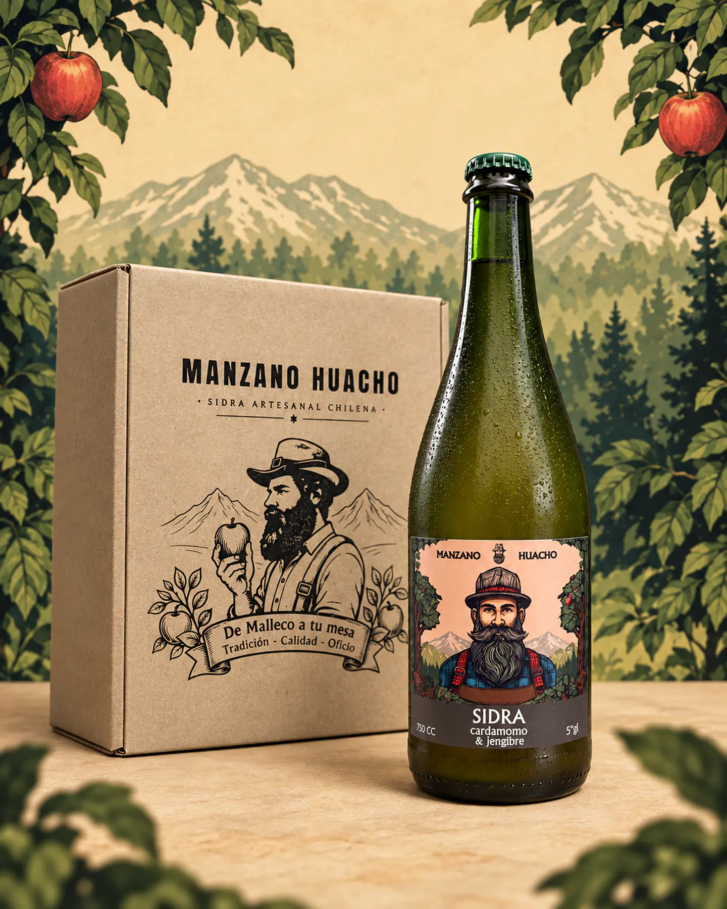 Sidra Cardamomo y jengibre 750cc 1