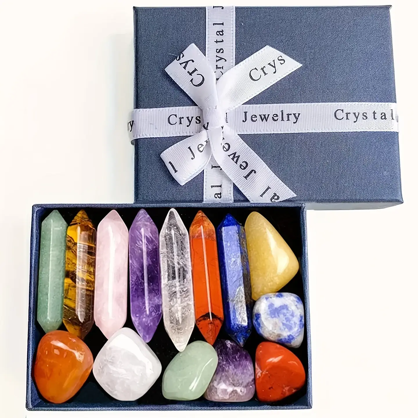 Conjunto de 14 Cristais dos 7 Chakras para Meditação e Bem-Estar 1