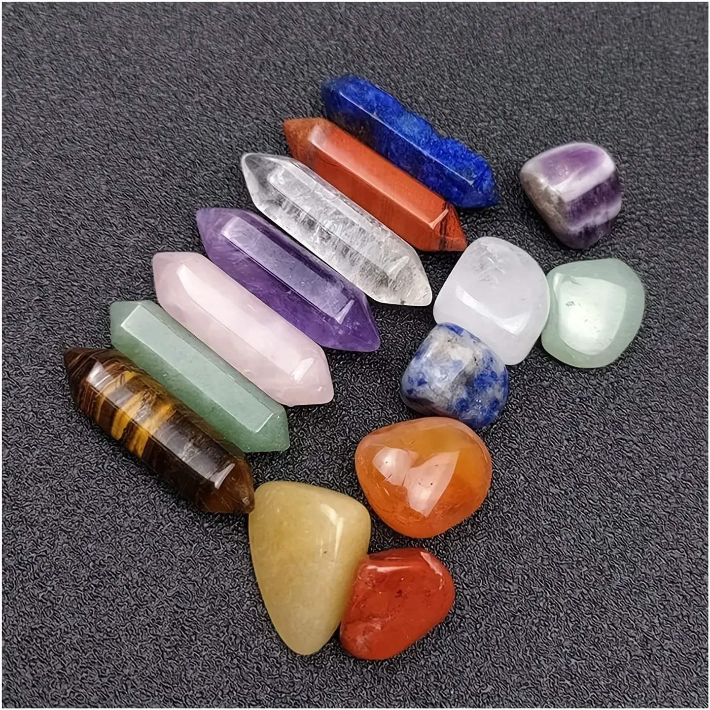 Conjunto de 14 Cristais dos 7 Chakras para Meditação e Bem-Estar 4