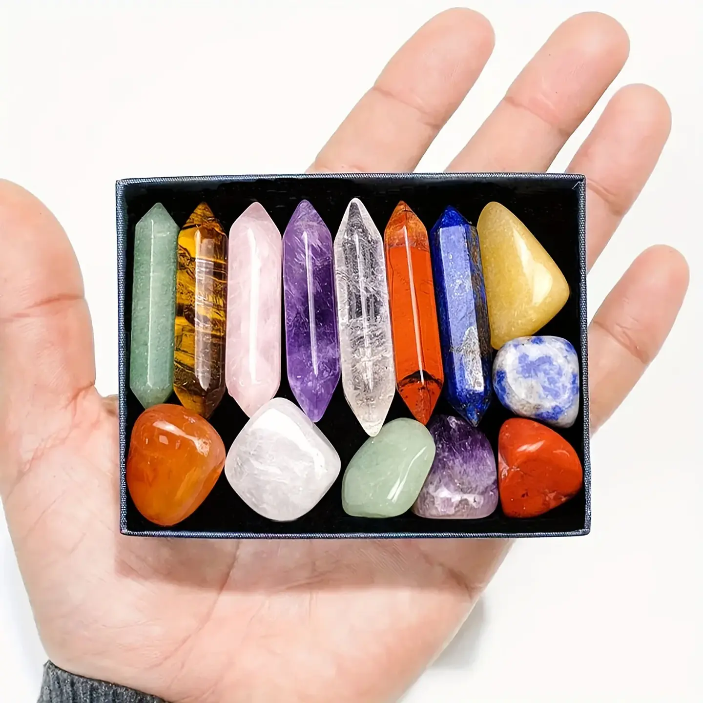 Conjunto de 14 Cristais dos 7 Chakras para Meditação e Bem-Estar 5