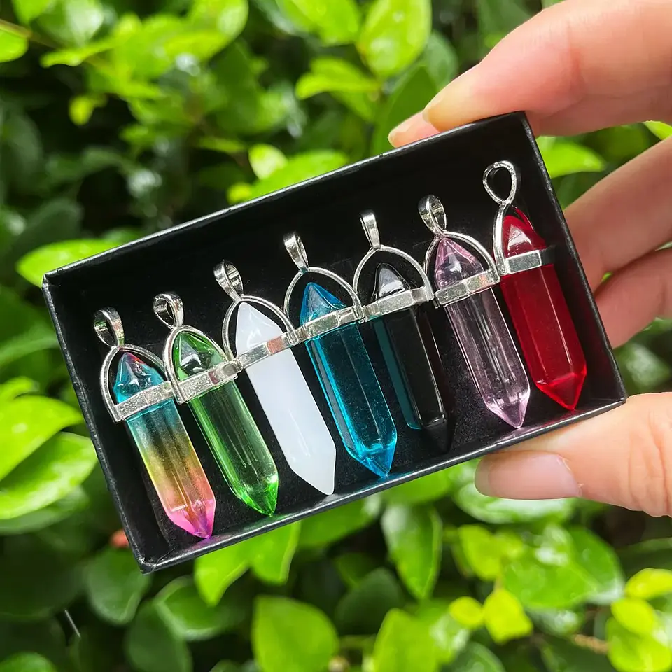 Conjunto de 7 Pendentes de Cristal dos Chakras 1