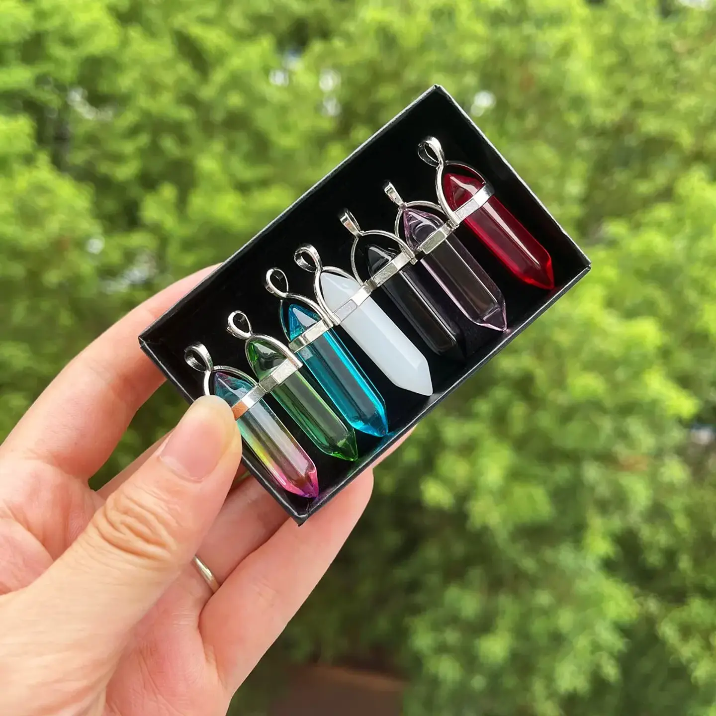 Conjunto de 7 Pendentes de Cristal dos Chakras 2